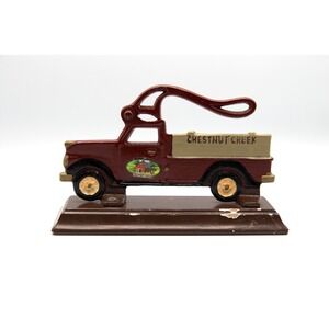Chestnut Creek Cast Iron‎ Nutcracker Vintage Red Pickup Truck Houston Harvest